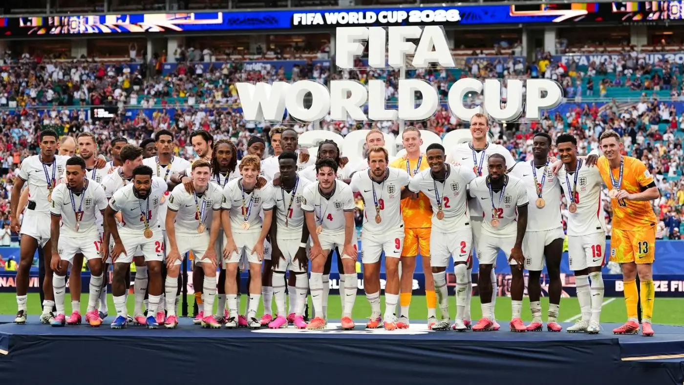 2026年世界杯 - 法国4-6英格兰:布卡约·萨卡的帽子戏法助三狮军团在10球大战中获得第三名